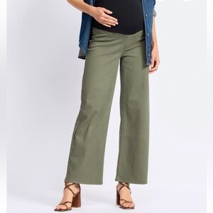 Green maternity denim